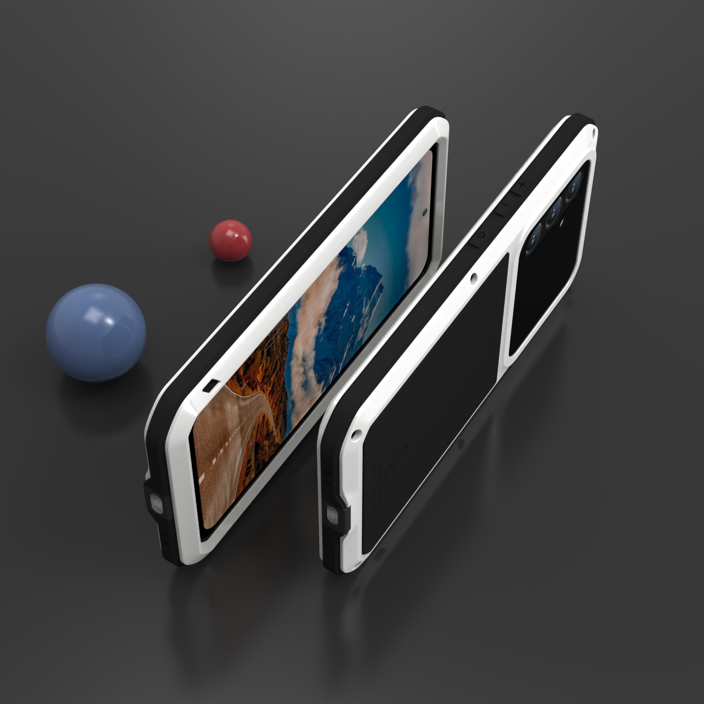 Gepanzerte Schutzhülle für Galaxy A54 5G, Love Mei Powerful, Weiß