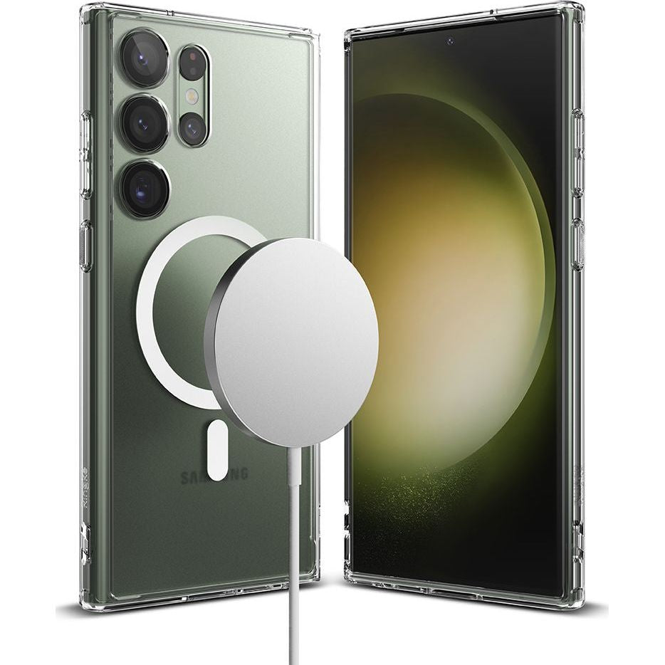 Schutzhülle Ringke Fusion Magnetic MagSafe für Samsung Galaxy S23 Ultra, Transparent-Matt