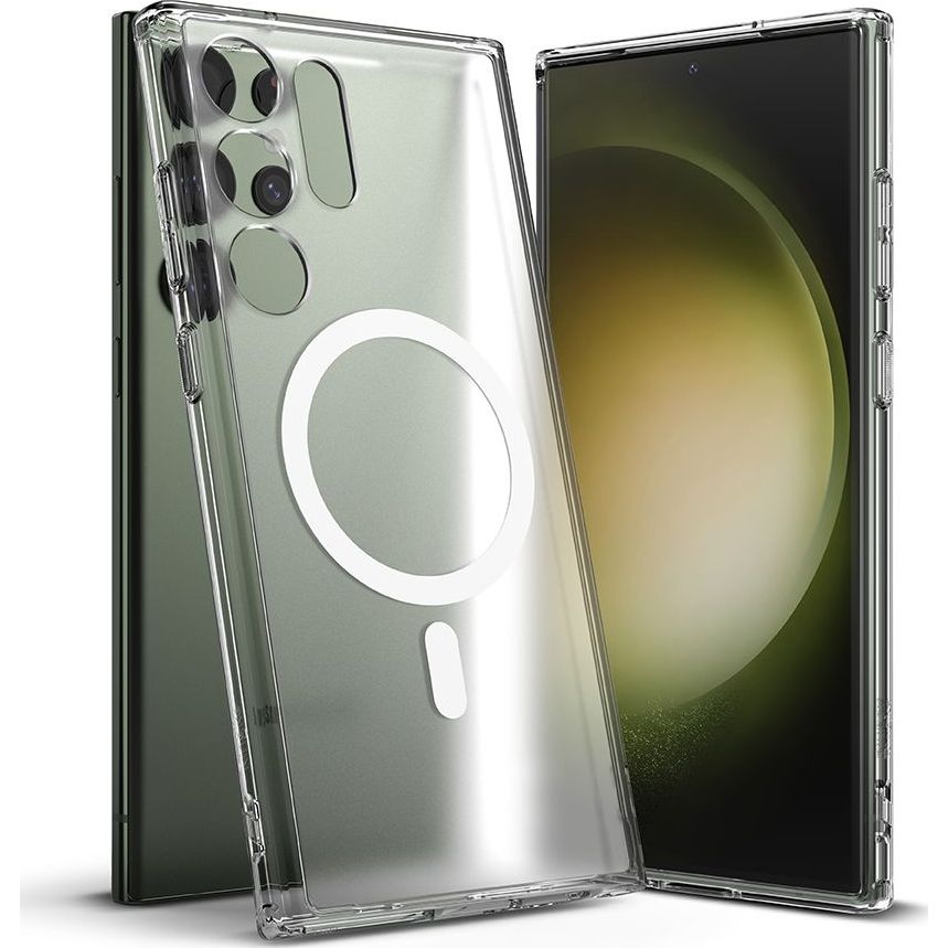 Schutzhülle Ringke Fusion Magnetic MagSafe für Samsung Galaxy S23 Ultra, Transparent-Matt
