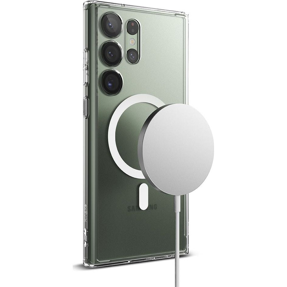 Schutzhülle Ringke Fusion Magnetic MagSafe für Samsung Galaxy S23 Ultra, Transparent-Matt