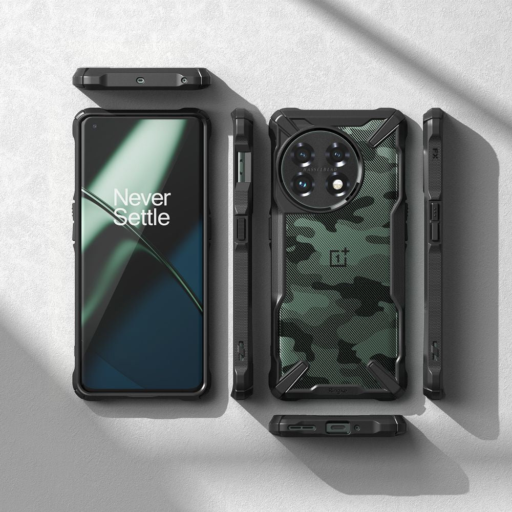 Schutzhülle Ringke Fusion X für OnePlus 11 5G, Schwarze Tarnung