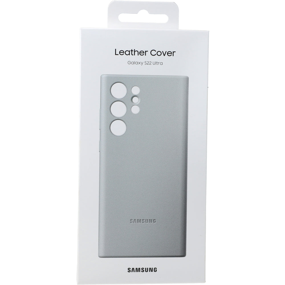 Schutzhülle Samsung Leather Cover für Galaxy S22 Ultra, Hellgrau