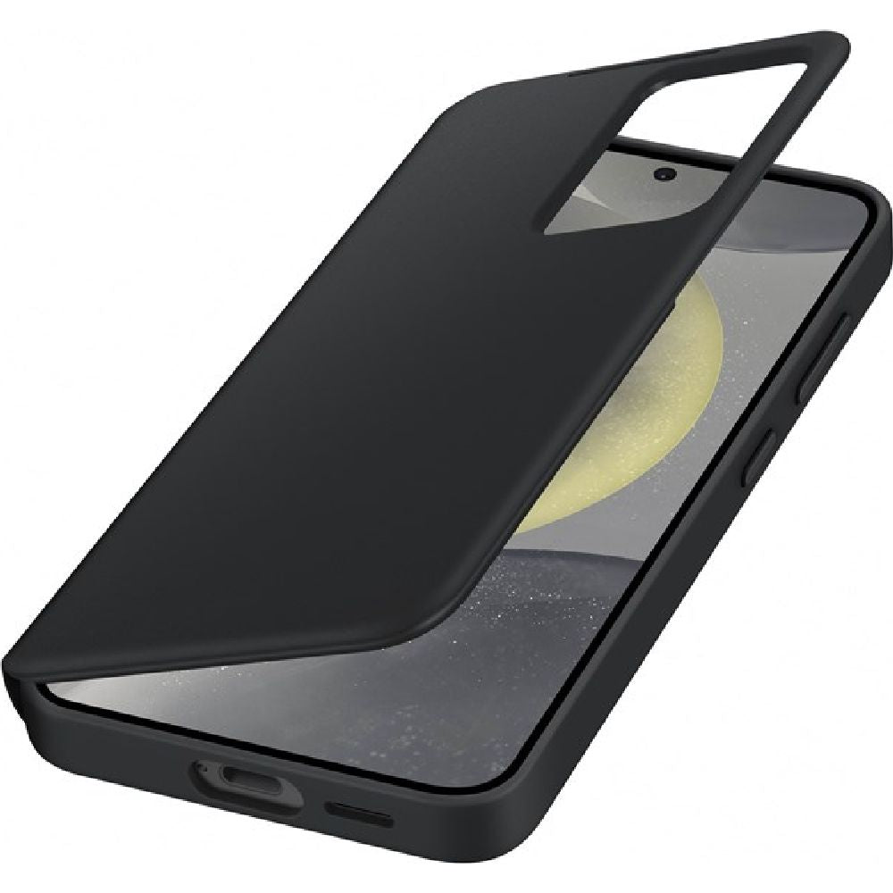 Schutzhülle mit Klappe für Galaxy S24, Samsung Smart View Wallet Case, Schwarz