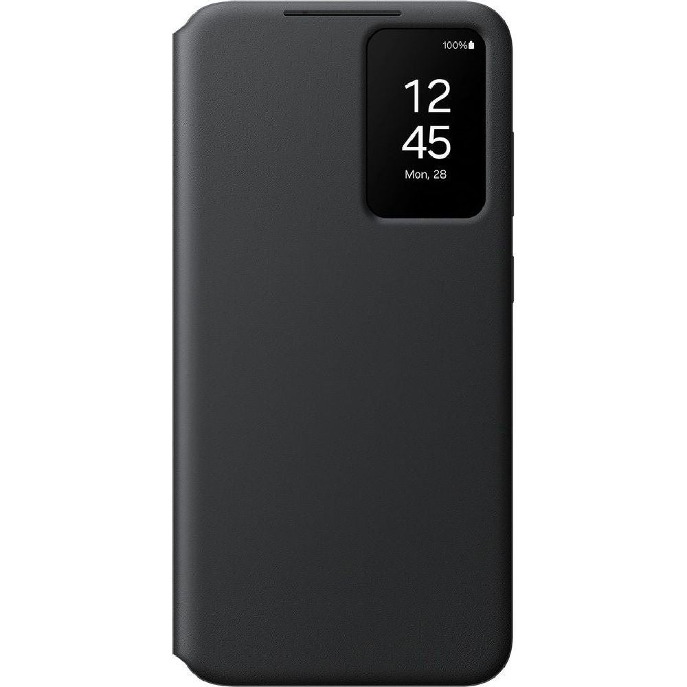 Schutzhülle mit Klappe für Galaxy S24 Plus, Samsung Smart View Wallet Case, Schwarz