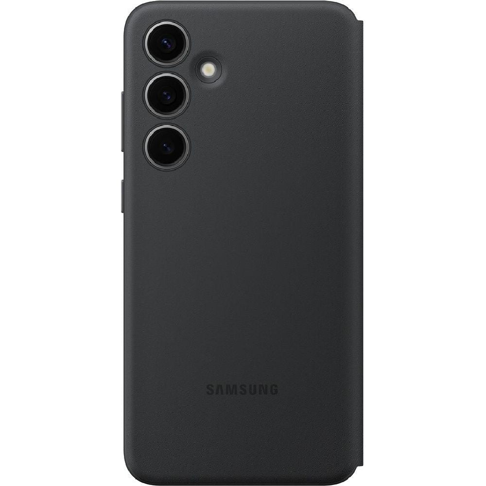 Schutzhülle mit Klappe für Galaxy S24 Plus, Samsung Smart View Wallet Case, Schwarz