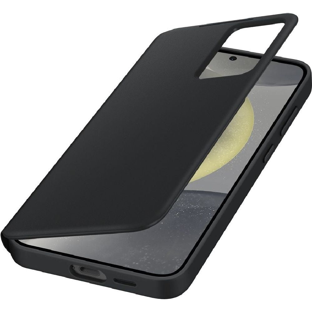 Schutzhülle mit Klappe für Galaxy S24 Plus, Samsung Smart View Wallet Case, Schwarz