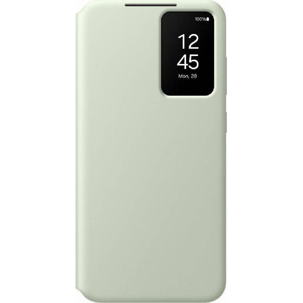 Schutzhülle mit Klappe für Galaxy S24 Plus, Samsung Smart View Wallet Case, Lindgrün