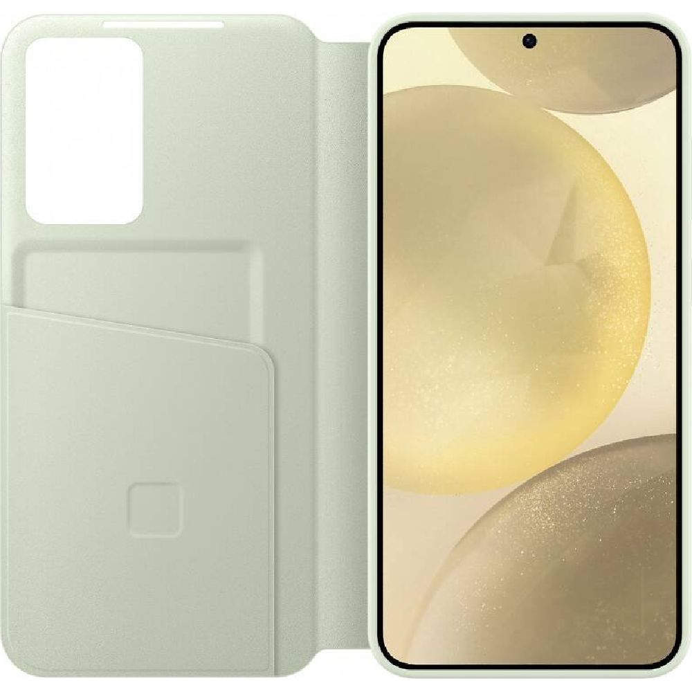 Schutzhülle mit Klappe für Galaxy S24 Plus, Samsung Smart View Wallet Case, Lindgrün