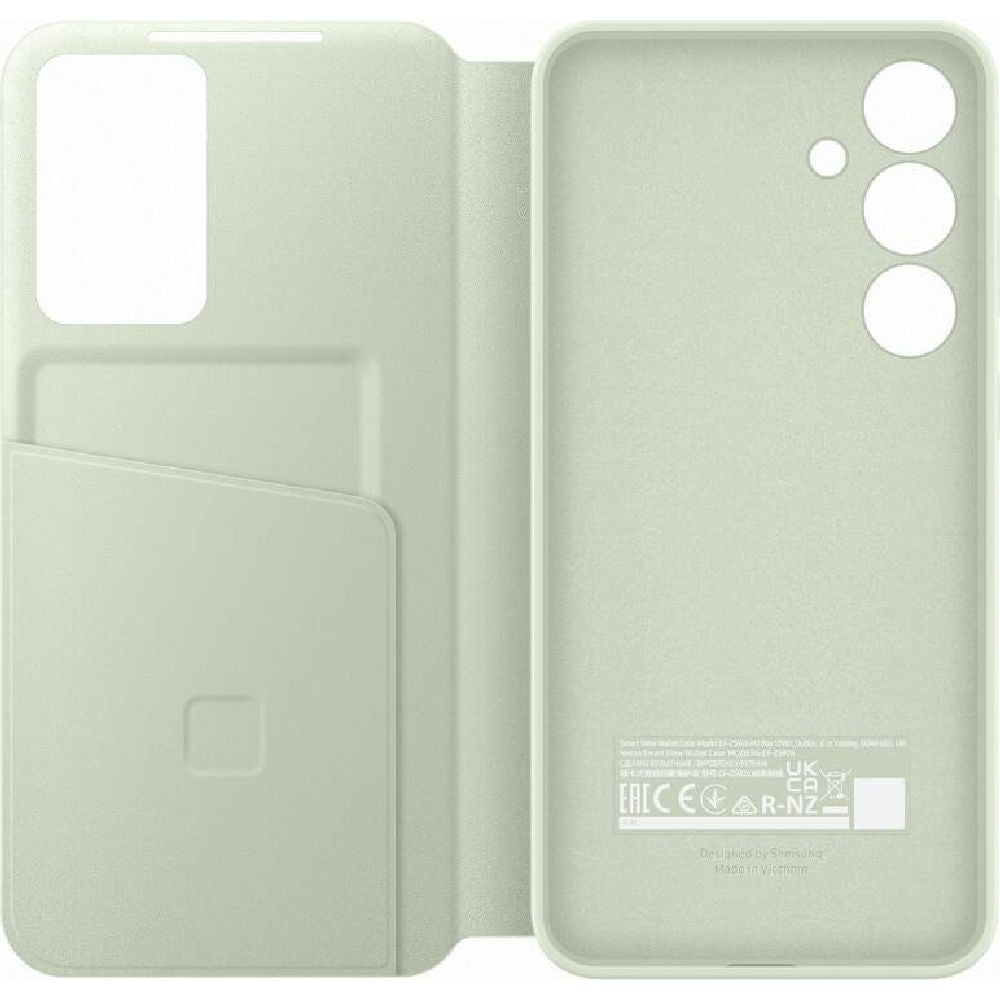 Schutzhülle mit Klappe für Galaxy S24 Plus, Samsung Smart View Wallet Case, Lindgrün