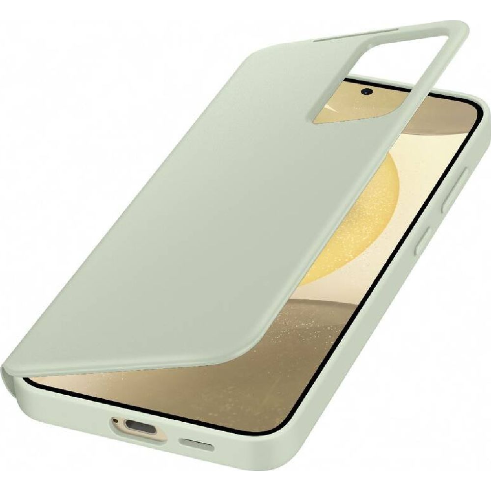 Schutzhülle mit Klappe für Galaxy S24 Plus, Samsung Smart View Wallet Case, Lindgrün