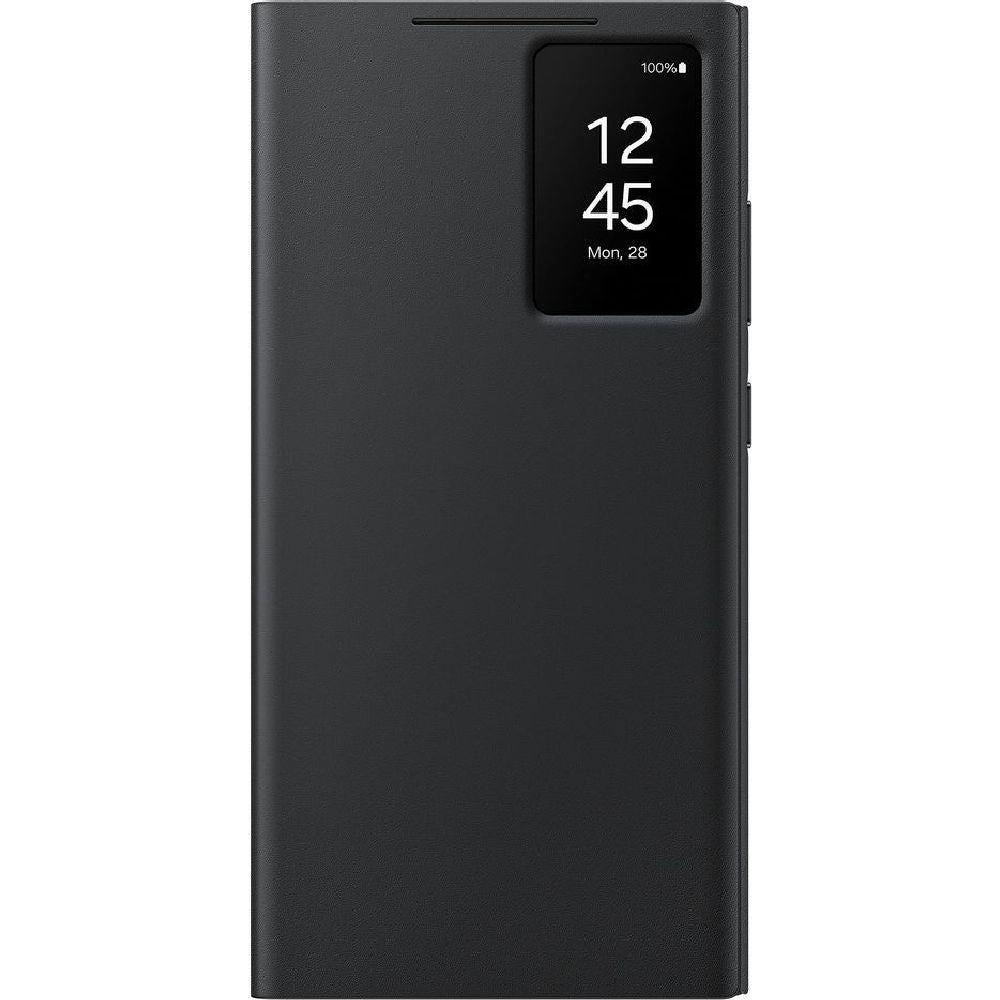 Schutzhülle mit Klappe für Galaxy S24 Ultra, Samsung Smart View Wallet Case, Schwarz