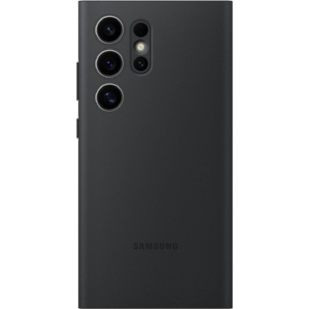 Schutzhülle mit Klappe für Galaxy S24 Ultra, Samsung Smart View Wallet Case, Schwarz