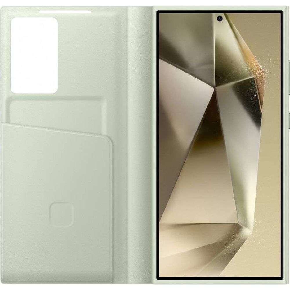 Schutzhülle mit Klappe für Galaxy S24 Ultra, Samsung Smart View Wallet Case, Lindgrün
