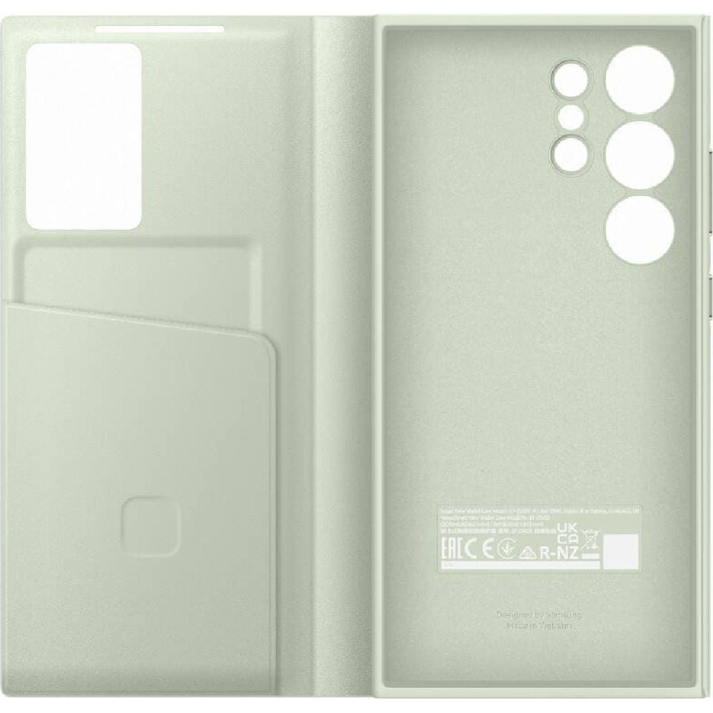 Schutzhülle mit Klappe für Galaxy S24 Ultra, Samsung Smart View Wallet Case, Lindgrün