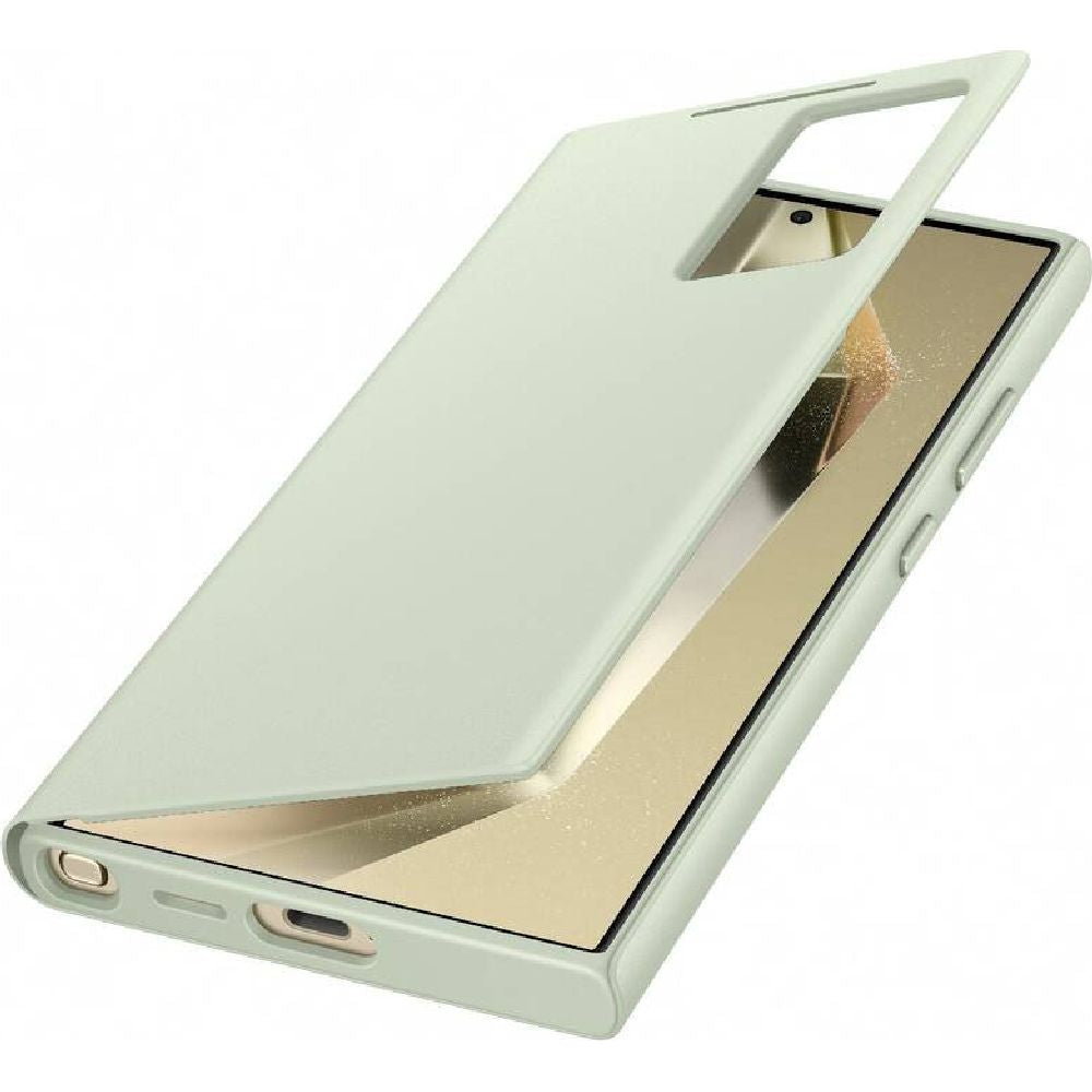 Schutzhülle mit Klappe für Galaxy S24 Ultra, Samsung Smart View Wallet Case, Lindgrün