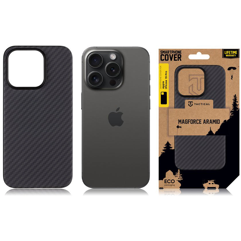 Schutzhülle Tactical MagForce Aramid für iPhone 15 Pro, Schwarz