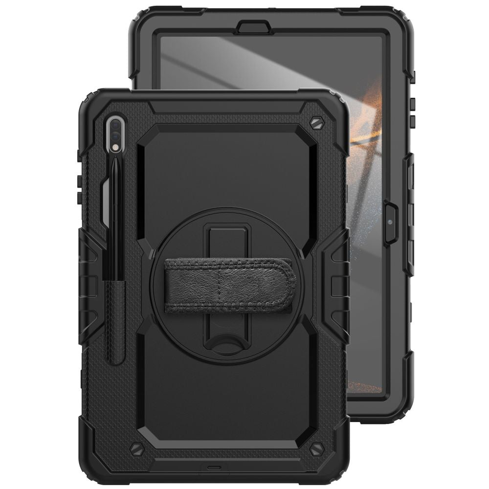 Schutzhülle Tech Protect Solid 360 für Galaxy Tab S7 Plus / S8 Plus / S7 FE 12.4, Schwarz