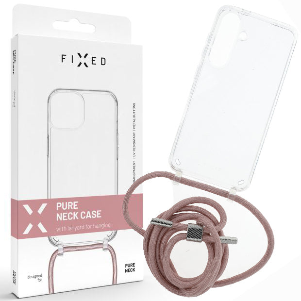 Schutzhülle für Galaxy S24, FIXED Pure Neck, Rosa