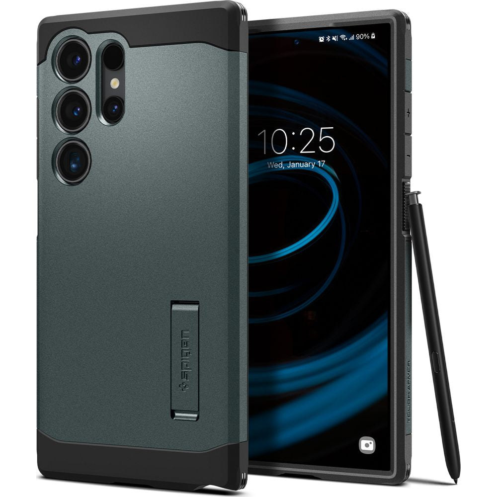 Schutzhülle für Galaxy S24 Ultra, Spigen Tough Armor, Grün
