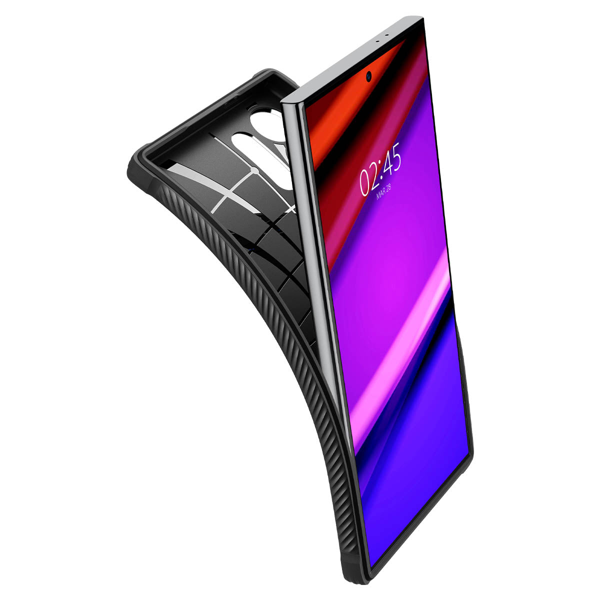 Schutzhülle für Galaxy S24 Ultra, Spigen Rugged Armor, Schwarz