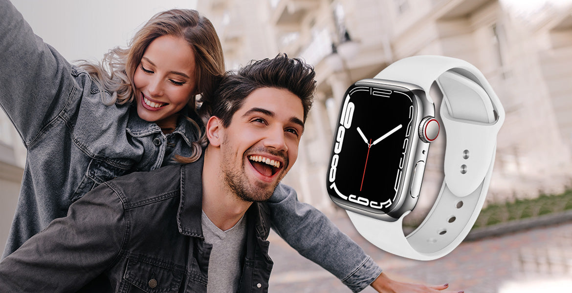 Armband Crong Sport Liquid Band für Apple Watch 49/46/45/44 mm, Weiß