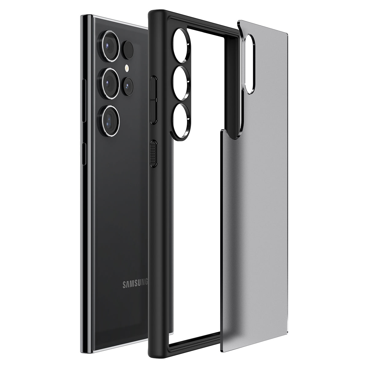 Schutzhülle für Galaxy S24 Ultra, Spigen Ultra Hybrid, Durchscheinend-Schwarz