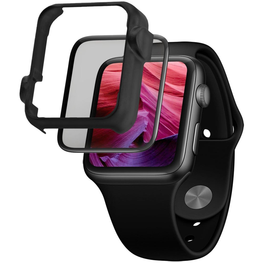 Gehärtetes Glas Fixed 3D Tempered Glass für Apple Watch SE 2022/ SE/ 6/ 5/ 4 40 mm, Schwarzen Rahmen