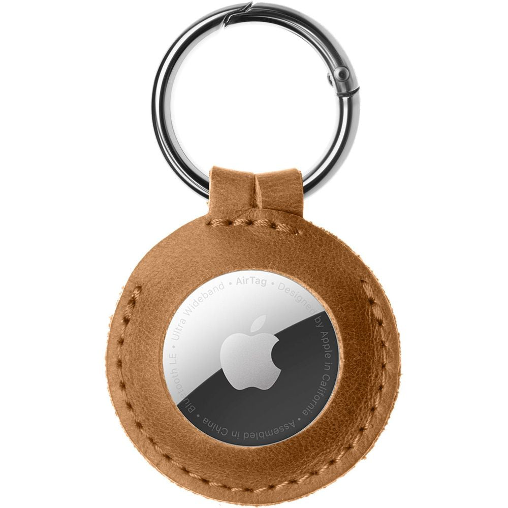 Schutzhülle Fixed Real Leather Case für Apple AirTag, Braun