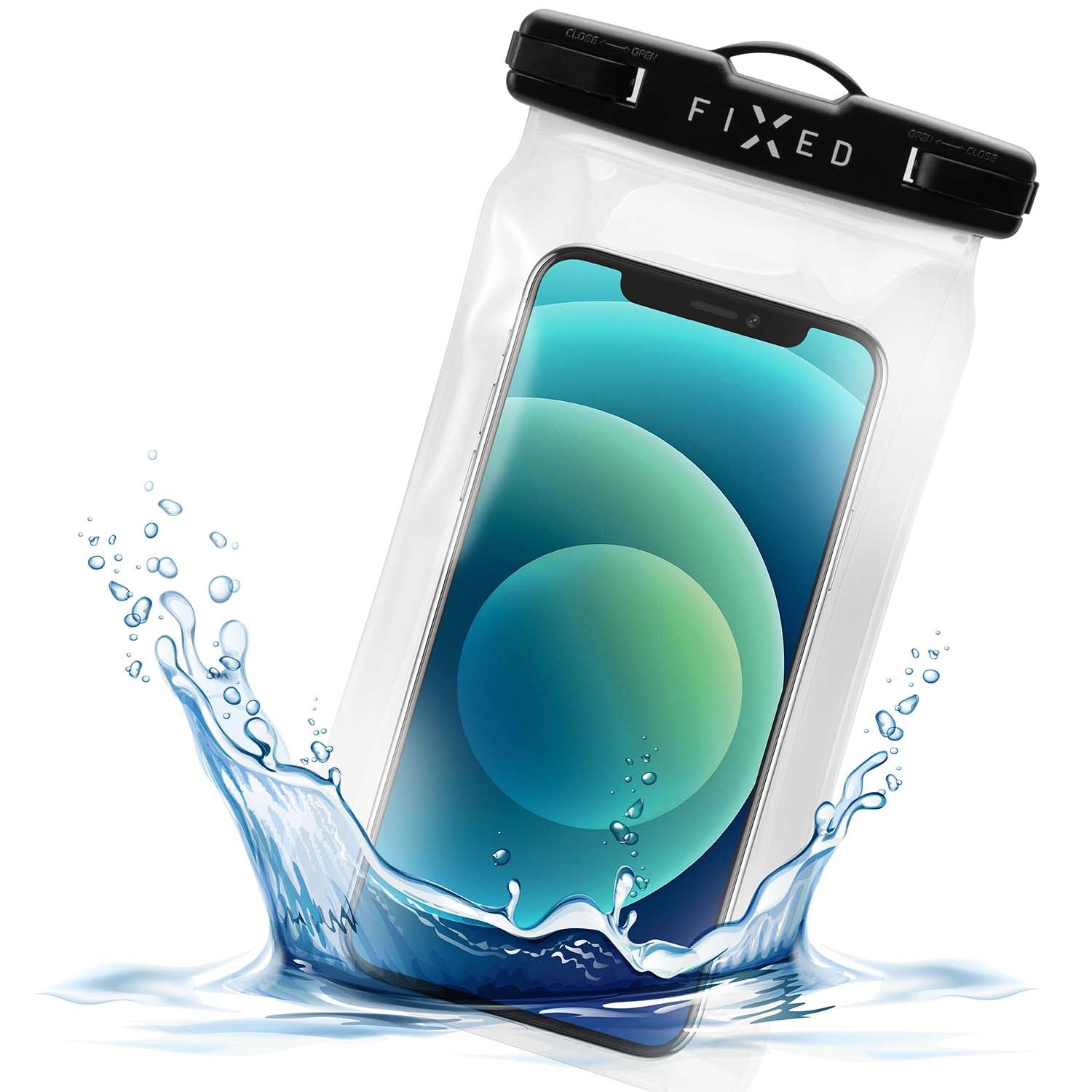 Wasserdichte Schutzhülle Fixed Float für Smartphone max. 7.2, Transpa