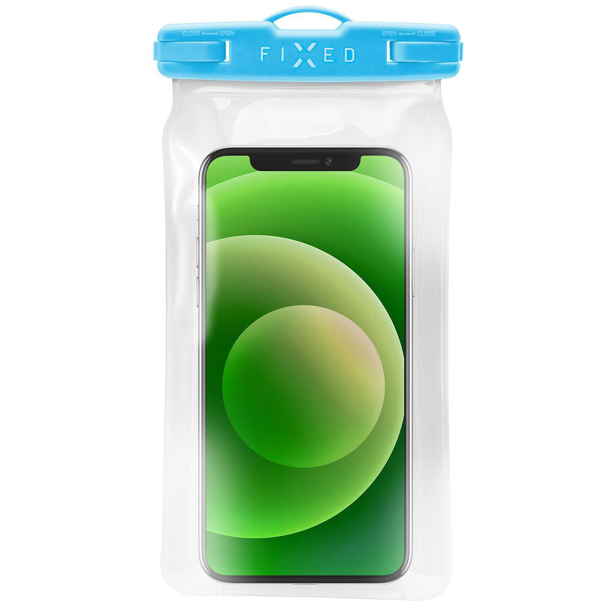 Wasserdichte Schutzhülle Fixed Float für Smartphone max. 7.2", Transparent-Blau
