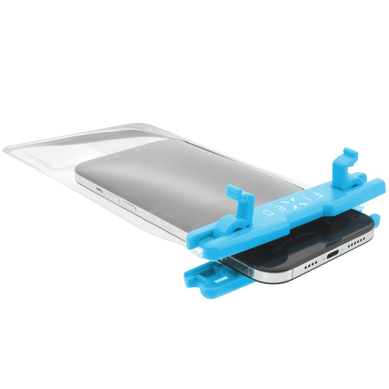 Wasserdichte Schutzhülle Fixed Float für Smartphone max. 7.2", Transparent-Blau
