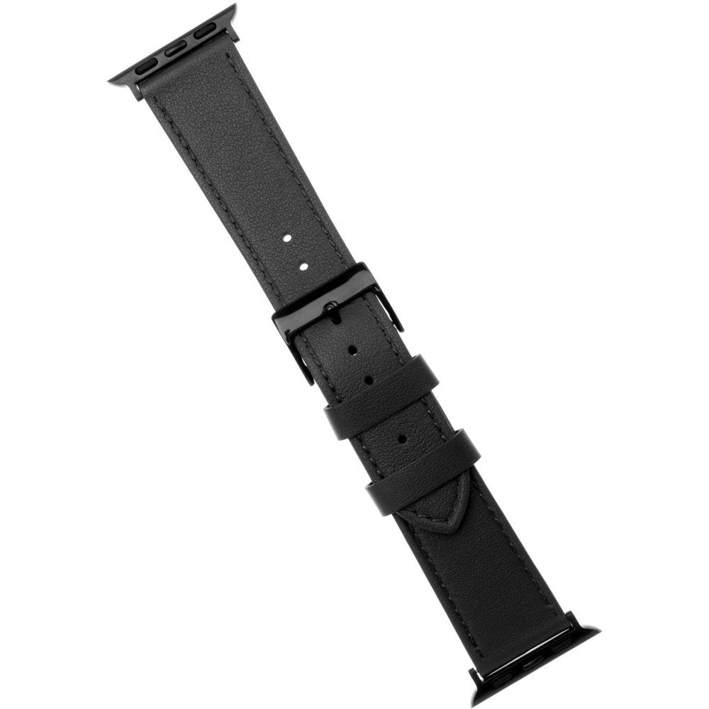 Armband Fixed Leather Strap für Apple Watch 49/46/45/44mm, Schwarz