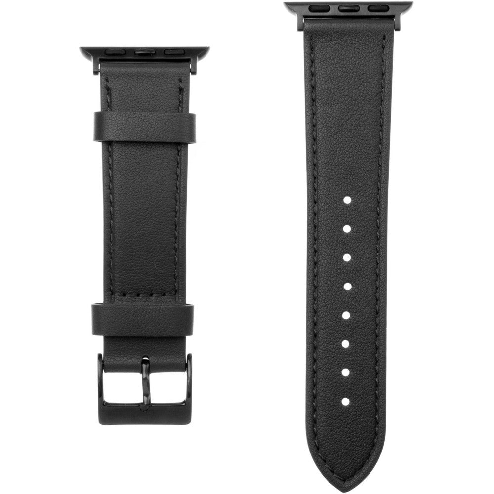 Armband Fixed Leather Strap für Apple Watch 49/46/45/44mm, Schwarz