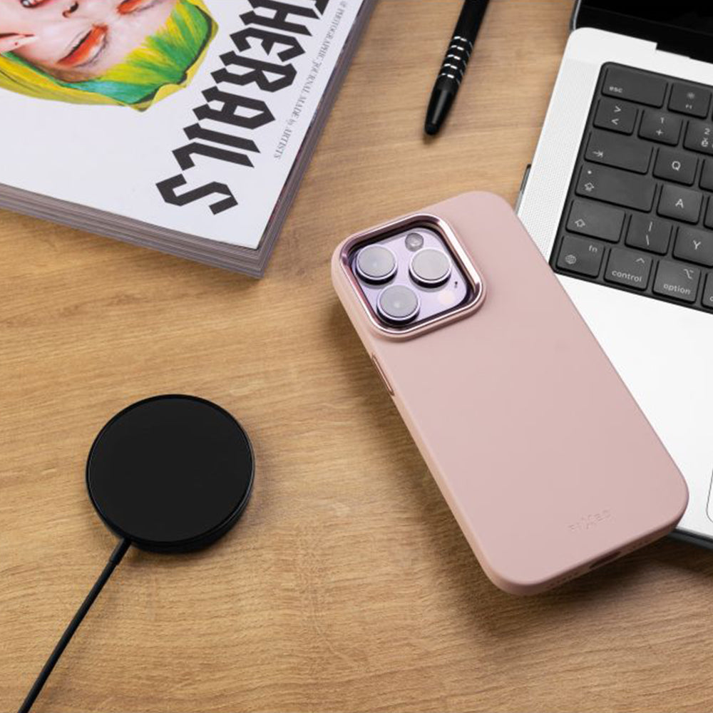 Schutzhülle FIXED MagFlow mit MagSafe für Apple iPhone 15 Pro, Rosa
