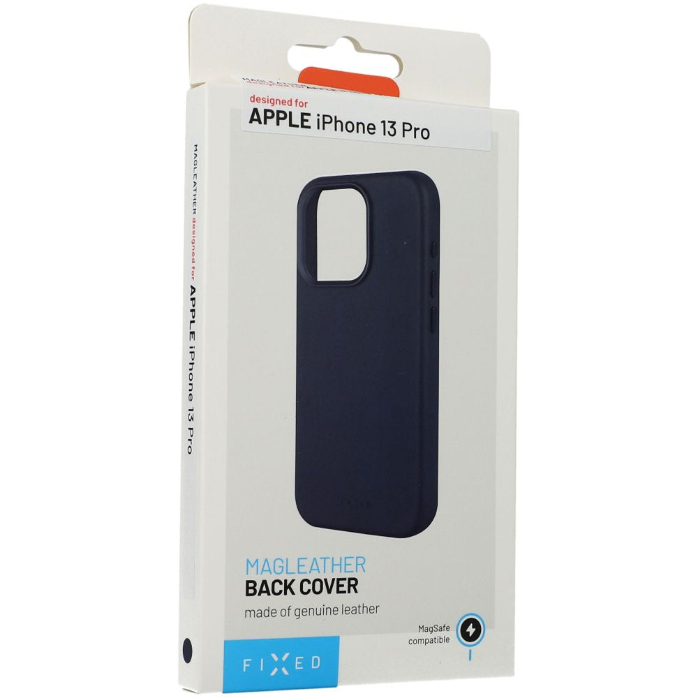Schutzhülle Fixed MagLeather MagSafe für iPhone 13 Pro, Blau