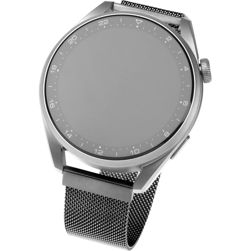 Armband Fixed Mesh Strap 22mm für Smartwatch, Schwarz
