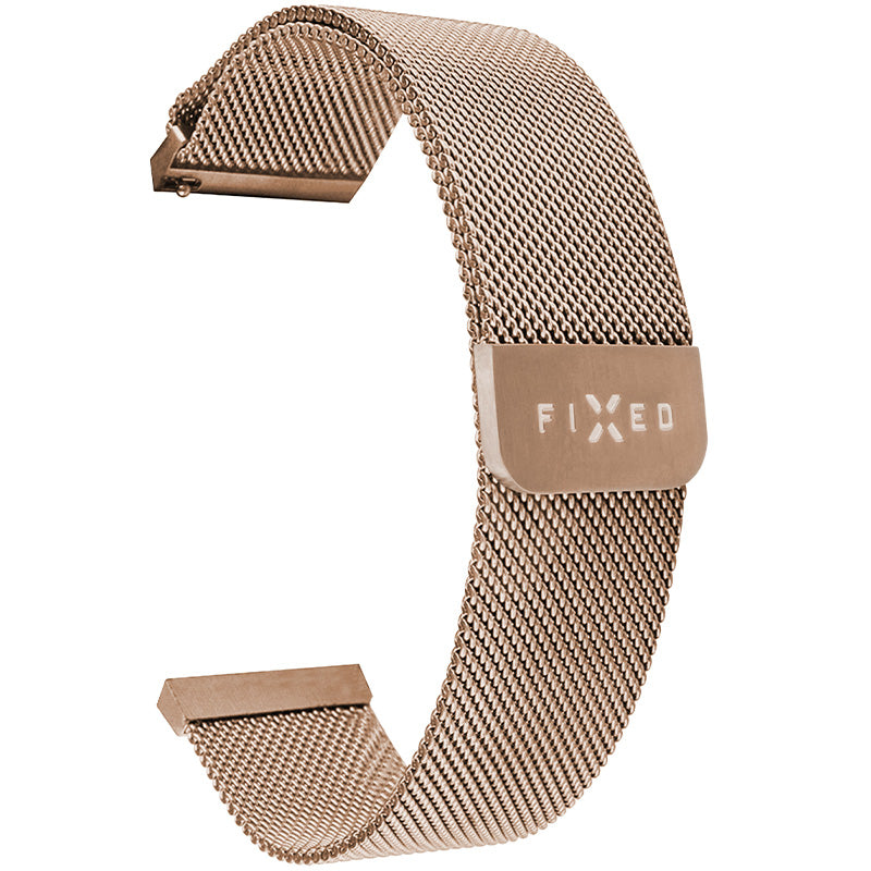Armband Fixed Mesh Strap 18mm für Smartwatch, Rosa-Gold