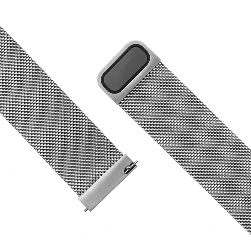 Armband Fixed Mesh Strap 18mm für Smartwatch, Silber