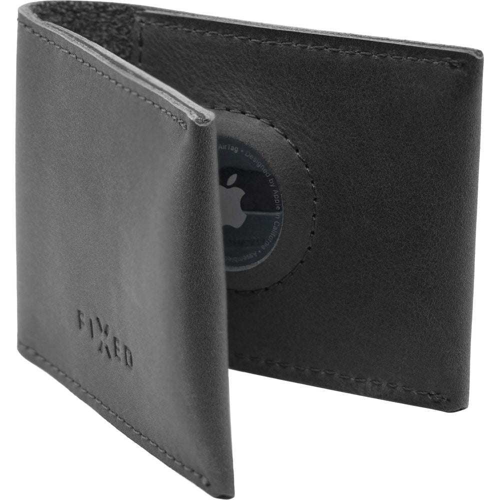 Ledergeldbörse Fixed Mini Smart Wallet für Apple AirTag, Schwarz