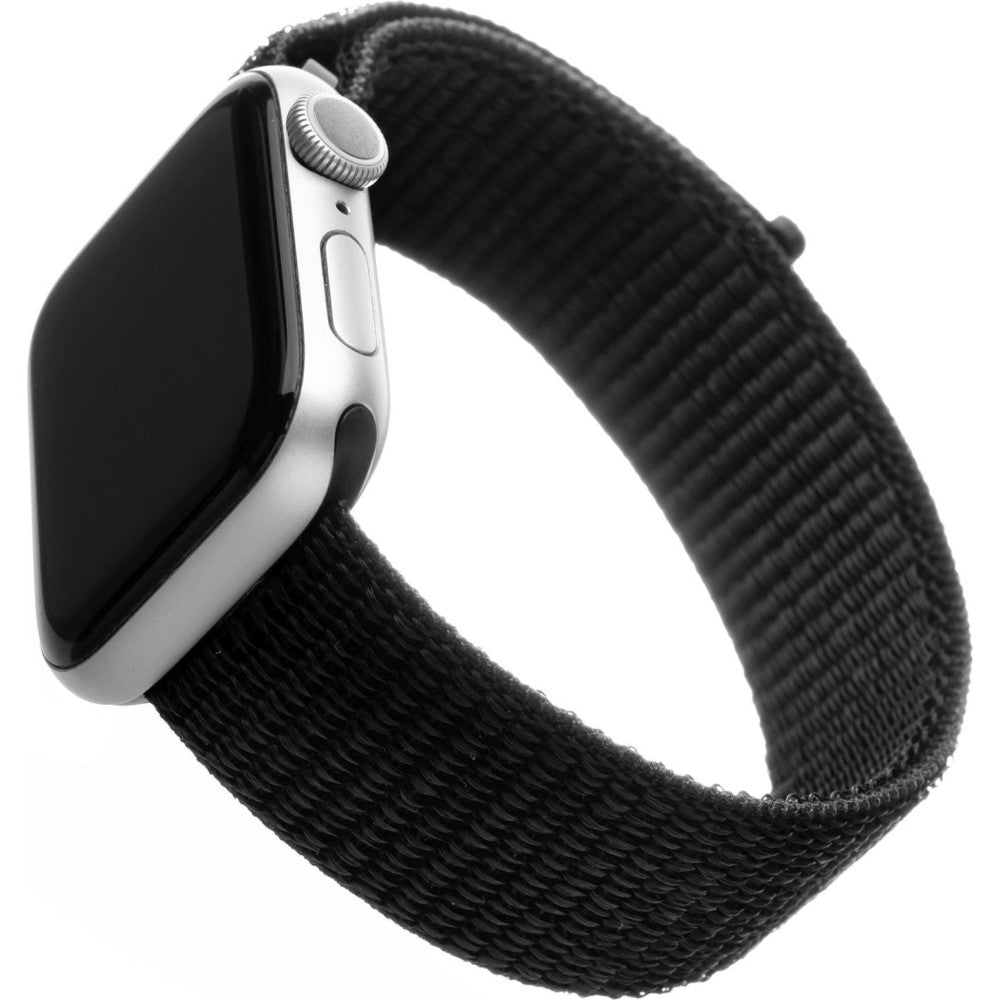 Armband Fixed Nylon Strap für Apple Watch 41/40/38 mm, Schwarz