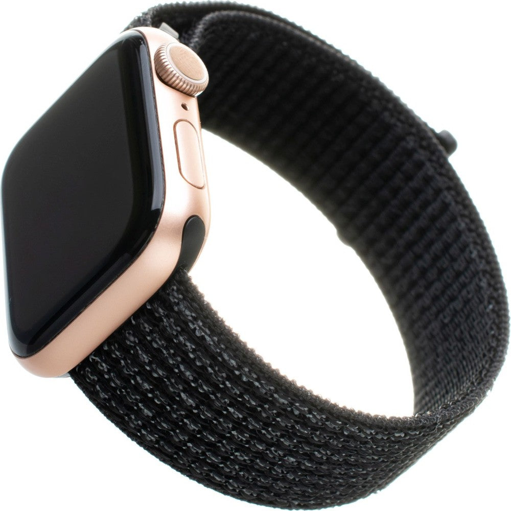 Armband Fixed Nylon Strap für Apple Watch 49/45/44/42 mm, Schwarz