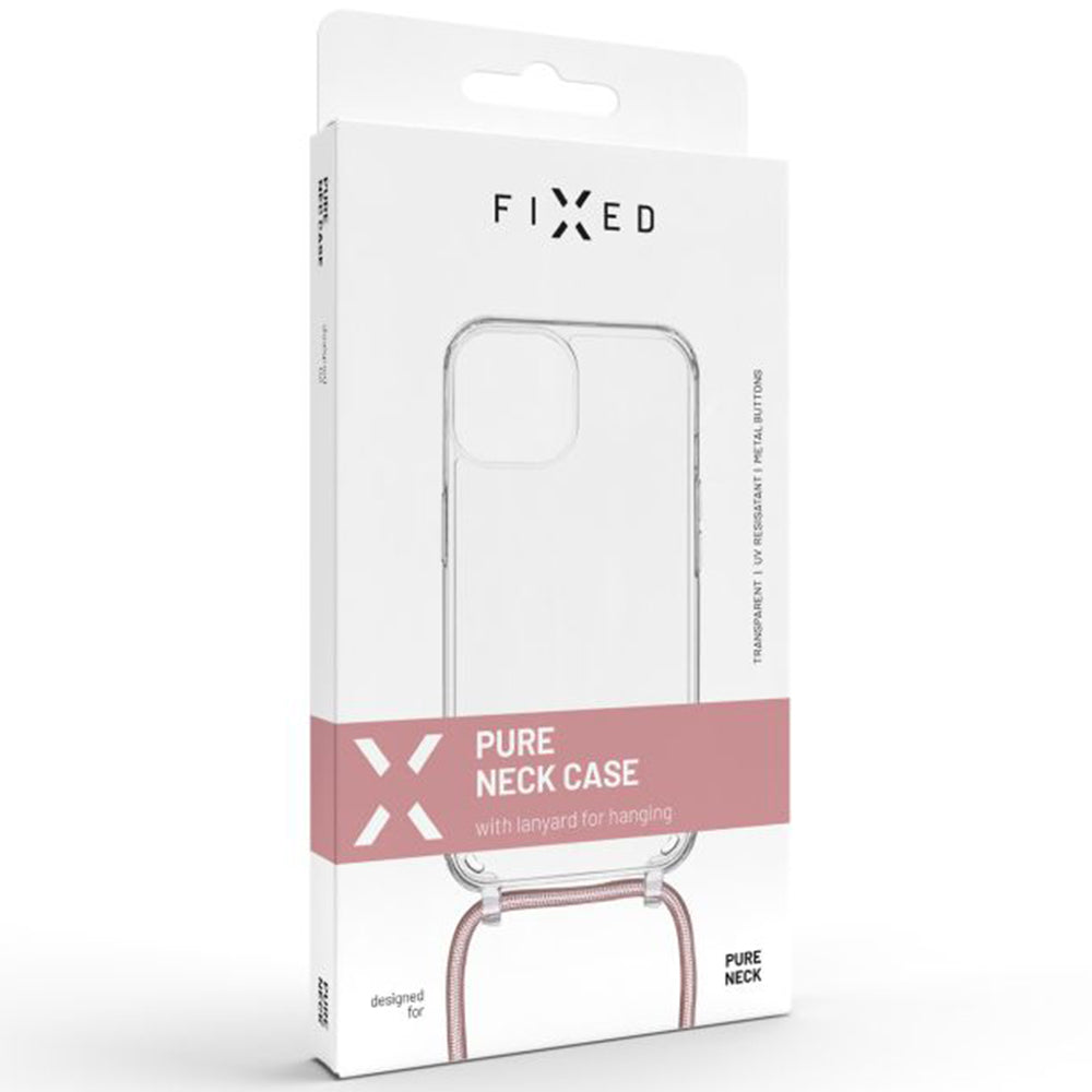 Schutzhülle FIXED Pure Neck für Apple iPhone 15 Pro, Rosa