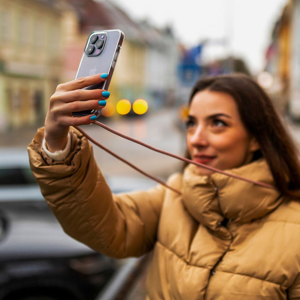 Schutzhülle FIXED Pure Neck für Apple iPhone 15 Pro, Rosa