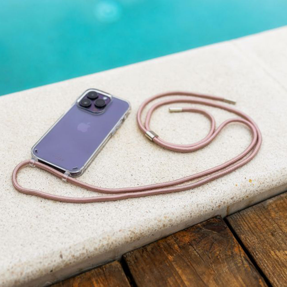 Schutzhülle FIXED Pure Neck für Apple iPhone 15 Pro, Rosa