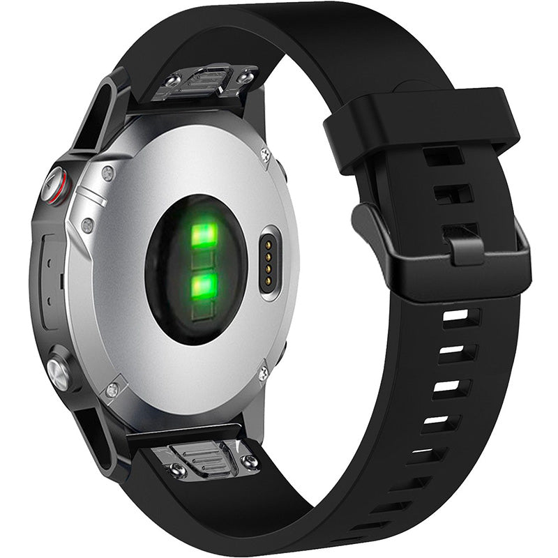 Armband Fixed Silicone Strap für Garmin Fenix 8 (43 mm) / 7S Pro / 7S / 6S Pro / 6S, QuickFit 20 mm, Schwarz