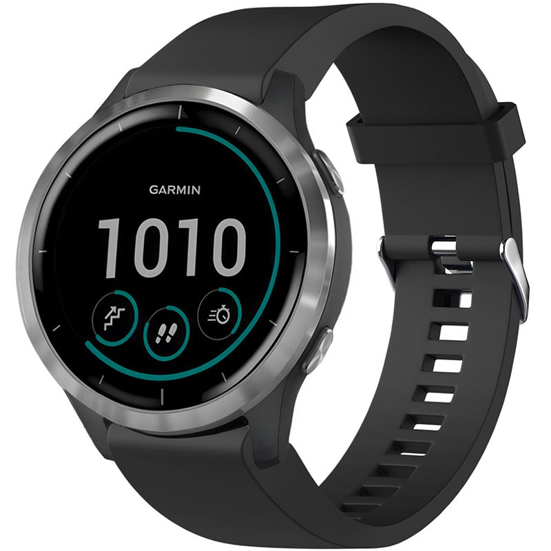 Armband Fixed Silicone Strap für Garmin Fenix 8 (43 mm) / 7S Pro / 7S / 6S Pro / 6S, QuickFit 20 mm, Schwarz