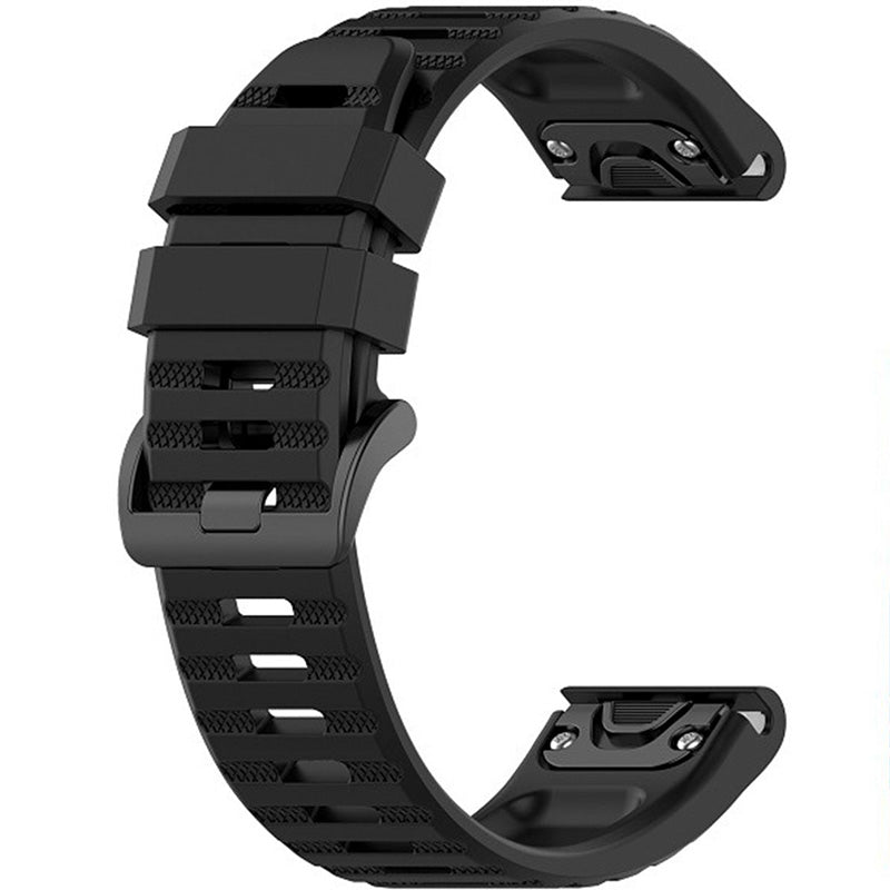 Armband Fixed Silicone Strap für Garmin Fenix 7 Pro / 7 / 6 Pro / 6 / 5, QuickFit 22mm, Schwarz