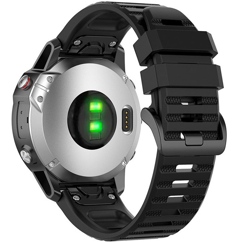 Armband Fixed Silicone Strap 26mm für Smartwatch, Schwarz