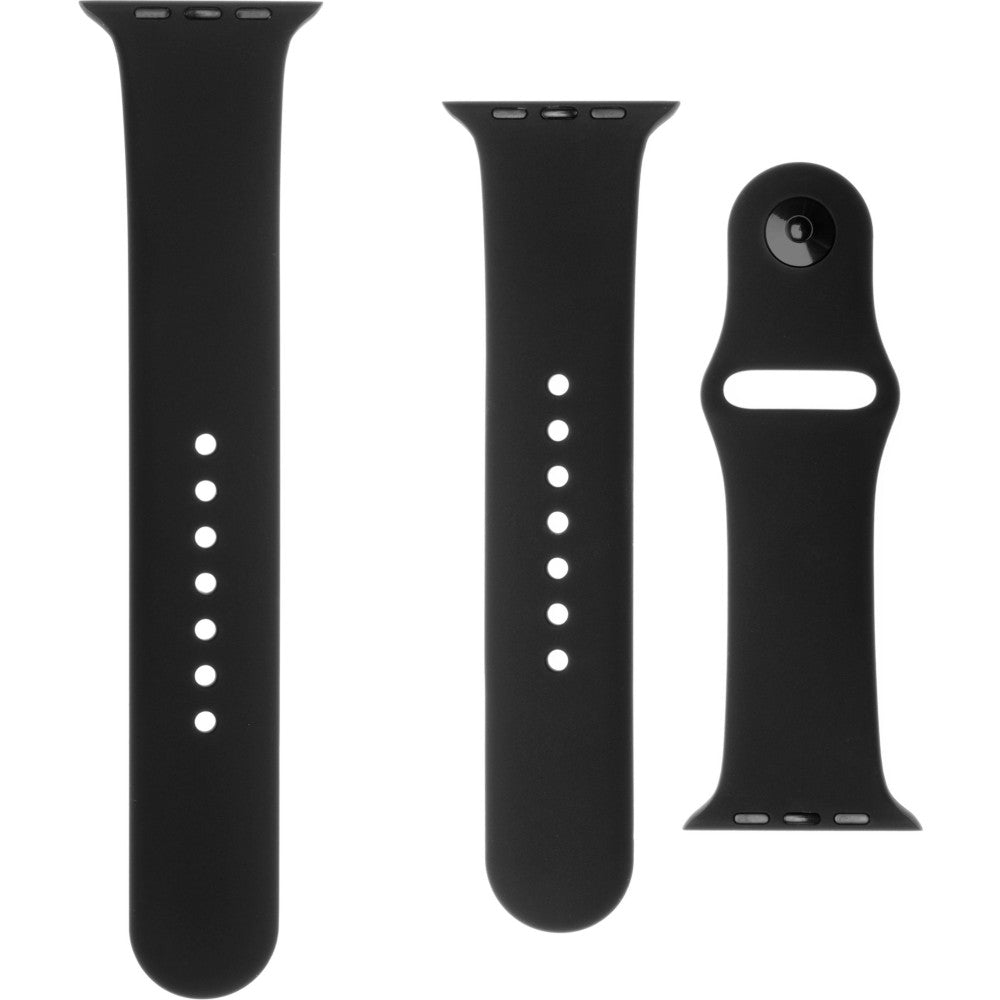 Armband Fixed Silicone Strap Set für Apple Watch 41/40/38 mm, Schwarz