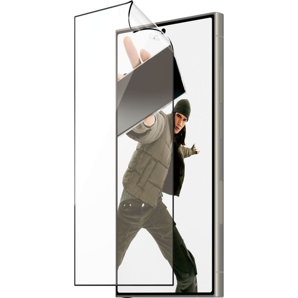Hybridglas für das gesamte Display PanzerGlass Ultra-Wide Fit Matrix + AlignerKit für Galaxy S24 Ultra